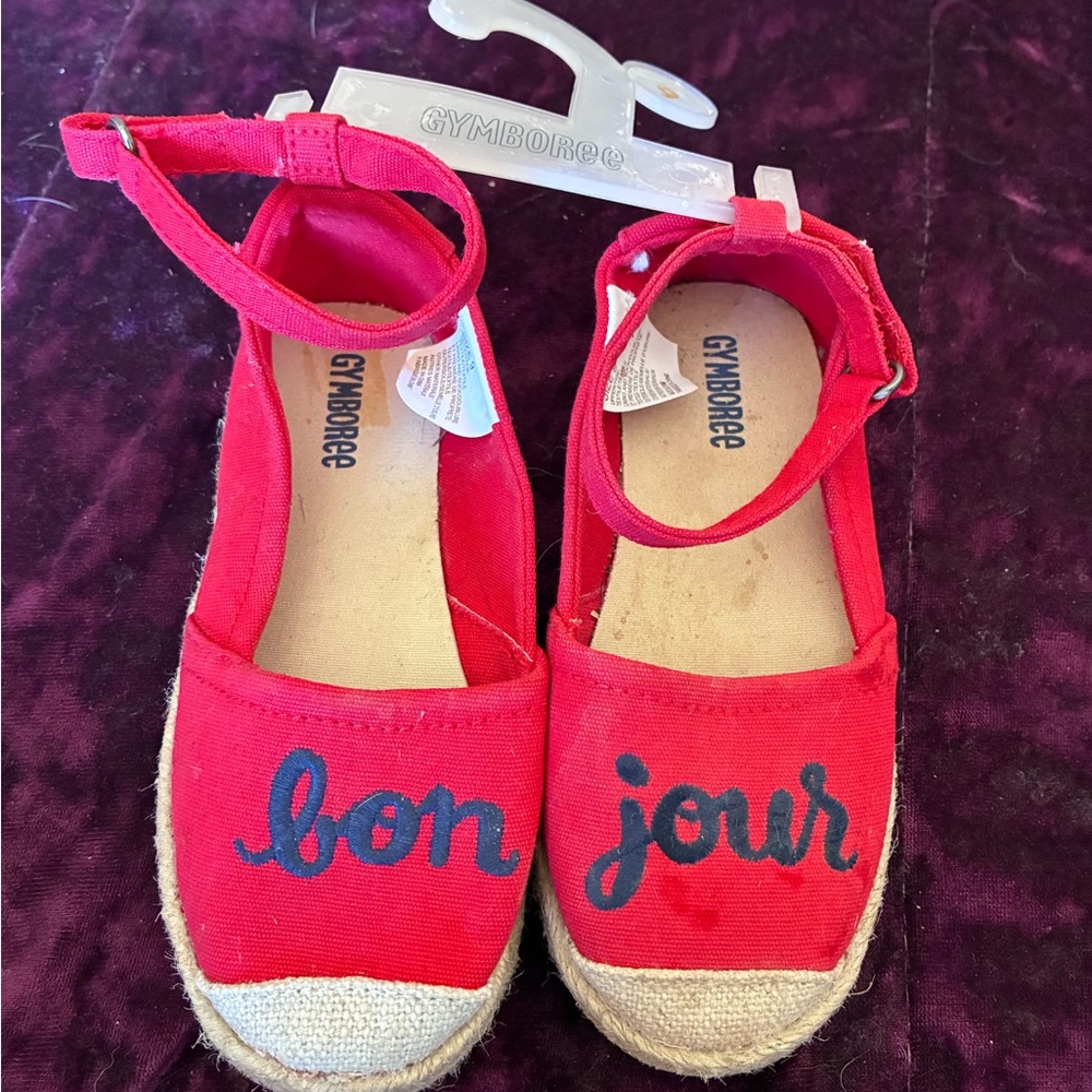 Gymboree Red 'Bonjour' Canvas Espadrille Sandals for Kids